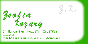 zsofia kozary business card